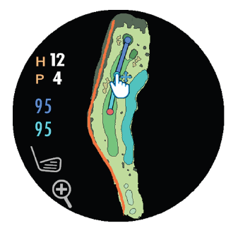 グリーンオン ザ・ゴルフウォッチ GS601の３点間距離計測
