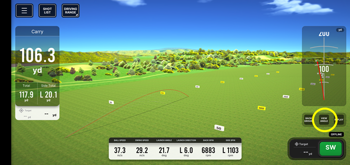 SC4 PROの専用アプリ「VOICE CADDIE S」プレビュー画面の角度1