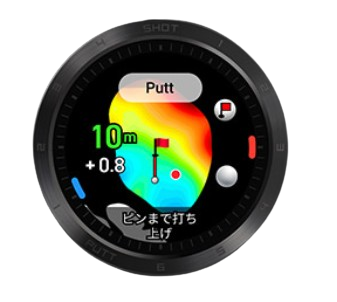 ボイスキャディt12proのパットシミュレーション画面