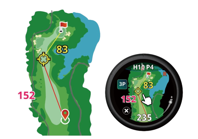 ショットナビ VELLIX べリックスの3点間距離計測