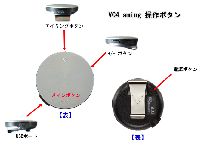 ボイスキャディ VC4 の操作ボタン